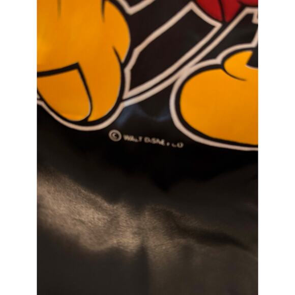 Vintage 80s Chalk Line Mickey Mouse Satin Bomber Jacket Black Large Made in USA - Picture 4 of 12